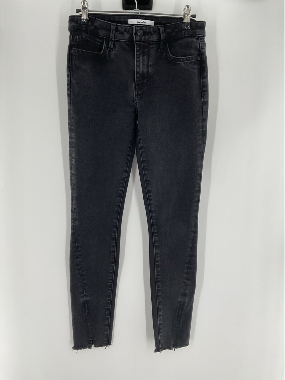 Sam Edelman The Kitten Mid Rise Skinny Ankle Jeans Ankle Zip Black Cut Off 140
